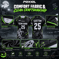 Maillot de football personnalisé pour Halloween, sublimation, nom et numéro d'équipe pour matchs, événements sportifs, OEM, vente en gros