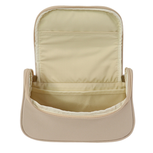 SENDA Customizable Simple Beige Nylon Stationery <b>Bag</b> with Smile Patch Zippered Pencil Case for <b>School</b> and Office Use - Product Image 4
