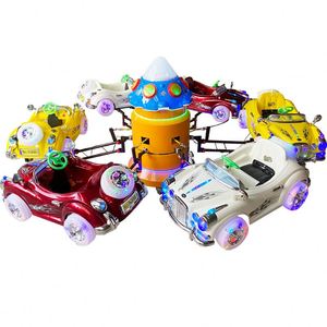 Manège d'extérieur 6 places pour enfants, avec fonction de levage rotatif, thème avion, piste arc-en-ciel, train, carrousel et balançoire, pour écoles et centres commerciaux - Product Image 5