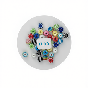 ILAN Abalorio Perline a strisce da 10 mm per la creazione di gioielli - Product Image 2
