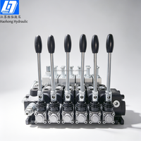 Katup Kontrol Arah Seksional Hidrolik Manual & Elektro-hidrolik Haohong DCV60 60 Liter/menit 6 Spool Distributor Hidrolik 315 Bar