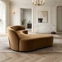 Canapé modulaire incurvé, série personnalisée, couleur caramel moderne, sans accoudoirs, ensemble de canapés asymétriques pour la maison, le bureau, le salon, l'école