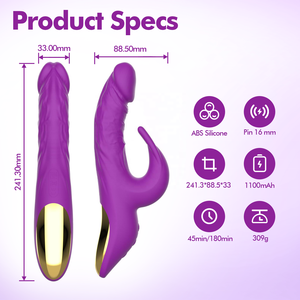 Vibratore <span class=keywords><strong>Rabbit</strong></span> Controllato da App con Texture Realistica, Stimolazione Duale del Punto G e del Clitoride per Donne - Product Image 5
