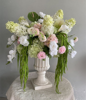Nouvelle Composition Florale de Mariage 2027 – Centre de Table en Soie Artificielle, Hortensia Vert et Fleur Rose pour Décoration de Fête de Mariage