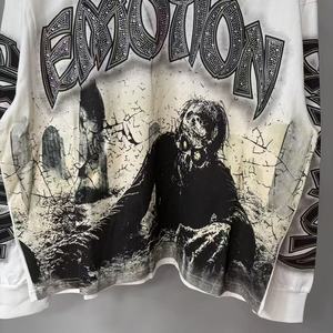 Vente flash : Sweat-shirt à col rond surdimensionné rétro en coton 100% tissé et brodé, streetwear de haute qualité, hoodies MIXED EMOTION pour hommes - Product Image 5