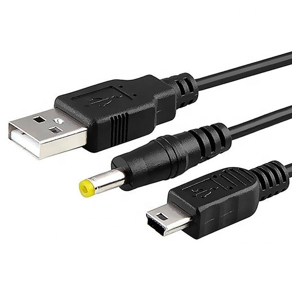 For Sony PSP 2000 3000 Game Console Charger New 1.2M 2-in-1 USB Data Transfer Charging Cable Audio & Video Cable