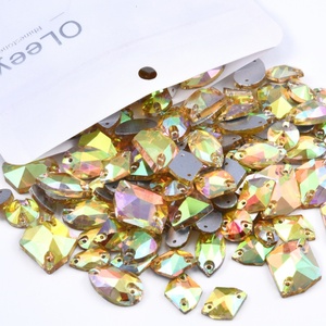 OLeeya - Cristales de Vidrio para Coser al por Mayor, en Diversas Formas, 20, 50 y 100 Piezas, con Reverso Plano, para Accesorios de Ropa - Product Image 2