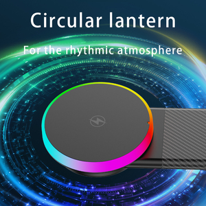Llegadas Tablero de succión magnética fuerte <span class=keywords><strong>Cargador</strong></span> inalámbrico ajustable para automóvil con luz RGB rítmica - Product Image 4