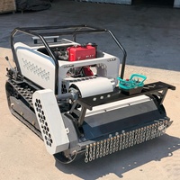 Tondeuse à gazon télécommandée avec moteur diesel bicylindre de 27 CV pour l'élimination des arbustes et des buissons dans les plantations de caoutchouc, MOQ 1 unité