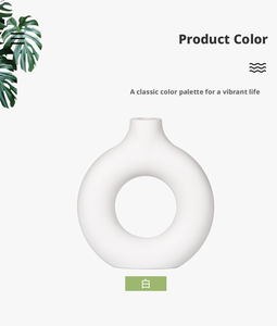 Vaso Moderno Nordico a Forma <span class=keywords><strong>di</strong></span> Ciambella, Vaso Creativo in <span class=keywords><strong>Plastica</strong></span> Cava, Vaso Geometrico Minimalista Rotondo per Decorazioni Casa e Tavolo Matrimonio - Product Image 4