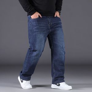 Jeans Extra <span class=keywords><strong>Grandes</strong></span> para <span class=keywords><strong>Hombre</strong></span>, Talla Grande, Corte Recto Holgado, Cintura Media, Lavado Oscuro, Forro Polar Elástico, Tela Sintética con Parches - Product Image 3