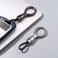 Porte-clés de voiture en métal minimaliste, pendentif rond anti-perte, couleur personnalisable, anneau porte-clés, boucle de ceinture, accessoires de fixation