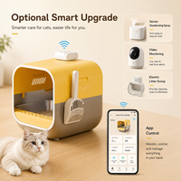 Toilette automatique pour chat en acier inoxydable et plastique, structure semi-fermée, facile à nettoyer, grande capacité, bac intérieur, protection contre le sable, anti-odeurs