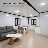 Maison conteneur extensible de 20 pieds à 2 chambres avec cuisine et salle de bain, structure en acier entièrement galvanisé pour l'aménagement de jardin