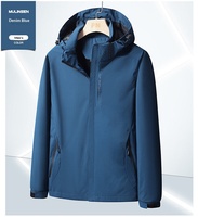 Blouson bomber unisexe d'hiver fin en polyester enduit de couleur unie, coupe-vent et imperméable