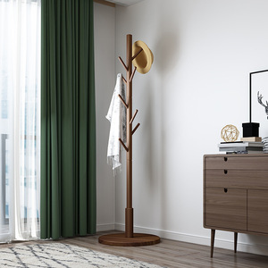 Porte-manteau moderne multifonctionnel sur pied en bois de hêtre et de pin avec revêtement filmé, meuble pour chambre à coucher et salon - Product Image 4
