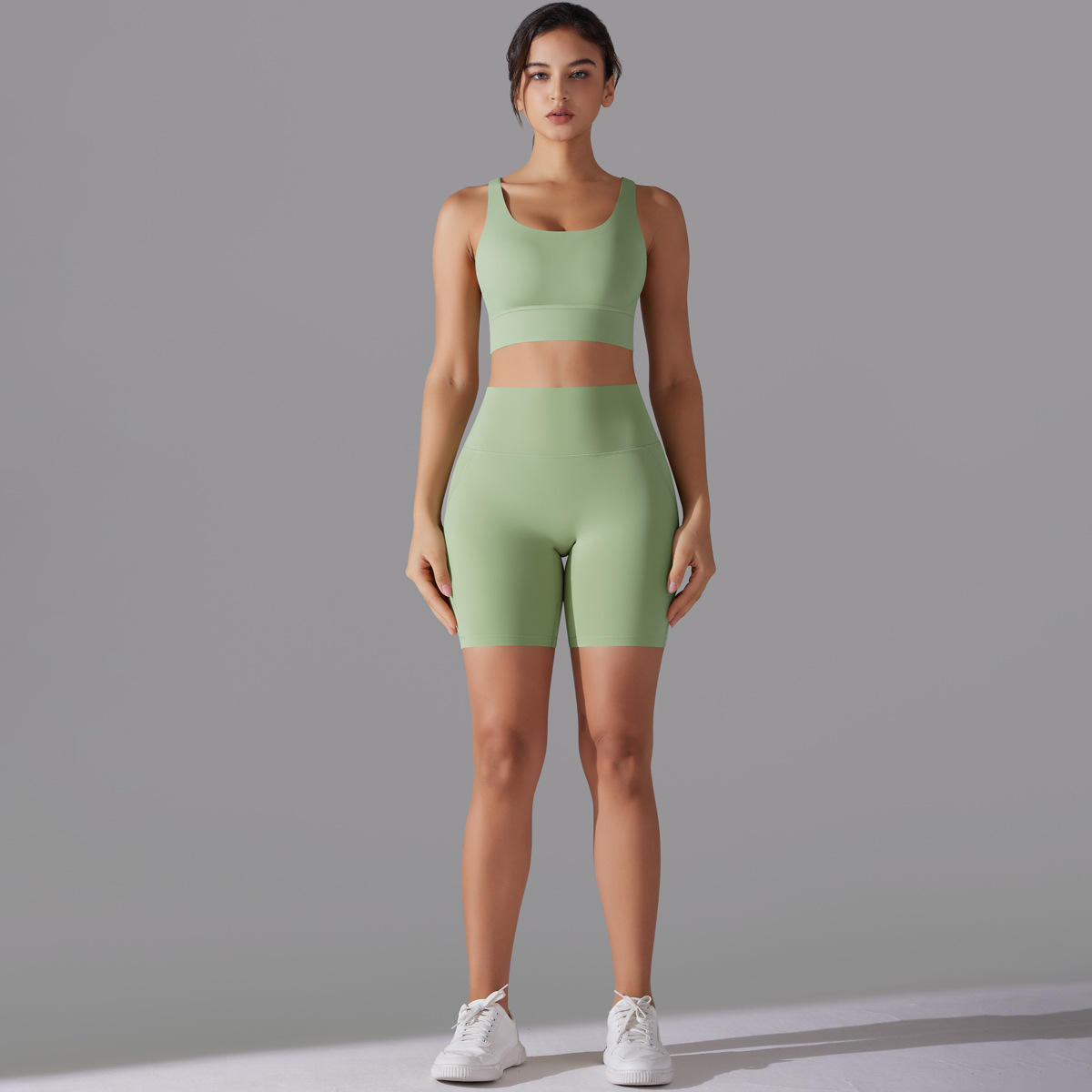 7001 Soutien-Gorge Croisé + 7054 Short Antibactérien-Ivoire Clair