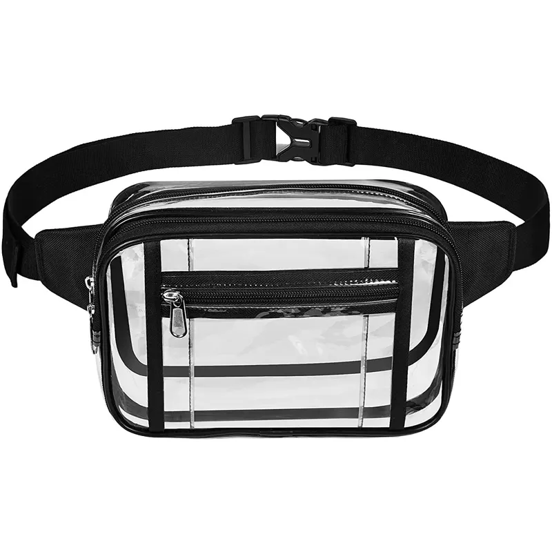 Benutzer definierte PVC Clear Stadium Taillen taschen Durchsichtige Sport-Gürtel tasche für Handys chl üssel Tragetaschen Transparente Gürtel tasche