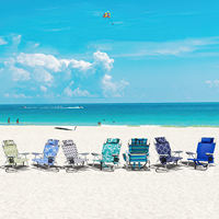 Chaise de plage avec sac à dos portable personnalisée Vente en gros Chaise de plage pliante extérieure en aluminium Chaise de plage inclinable réglable pliable