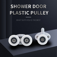Porte de douche en verre rouleaux roues porte coulissante rouleau prix d'usine en gros