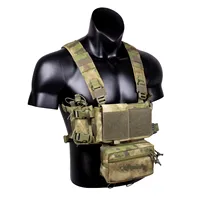 Harnais Tactique Modulaire, Système MOLLE avec Pochette Magasin Ouverte, Pochette Admin Détachable, Gilet en Nylon Durable pour Entraînement Tactique