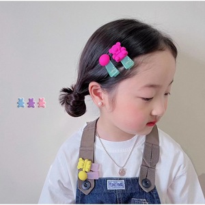 Free shipping on <b>cute</b> colorful bean <b>bear</b> children's hair clips, adorable hair clips for baby girls, princess side clips, bangs - Product Image 3