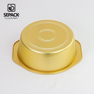 Grand plateau alimentaire en aluminium doré pour hot pot, 1430 ml, 209 x 197 mm, pour ingrédients et accompagnements de hot pot, vente en gros - Product Image 4