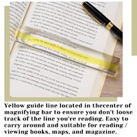 1 Pcs Plastic Eco-Friendly Magnifying Ruler Sliding Markers 6 Inch Line Magnifier Reading Small Prints Bible Books Instructions