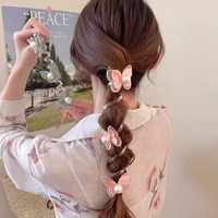 2025 mode tressé ligne téléphonique élastique corde bandeau de cheveux chouchous accessoires papillon téléphone fil cheveux cravates pour les femmes