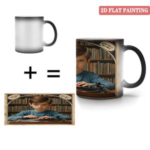 Mug en céramique noir givré de 11 oz, tasse à boire activée par la chaleur, utilisation intérieure et extérieure toute saison - Product Image 3