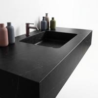 Plan de toilette carré en pierre frittée, motif marbre blanc moderne, pour hôtel, avec lavabo intégré, facile à nettoyer, directement de l'usine