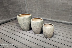 Pot Bunga Semen Serat Atlanta Desain Baru 2026, Ukuran Besar, Gaya Vintage Eropa Modern, Vas Lantai untuk Taman Luar Ruangan - Product Image 2