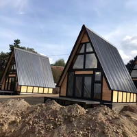 Villa à ossature acier, maison triangulaire préfabriquée, structure de toit à pignon de norme européenne, appartement de luxe 2 chambres
