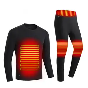 Elektrisch Verwarmd Ondergoed Thermisch Top & Long Johns Usb Oplaadbare Verwarming Pak Set Voor Herfst Winter