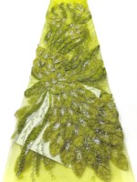 Tissu à paillettes vertes en cristal pour femmes