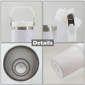 แก้วน้ำสแตนเลสเคลือบเซรามิกสีน้ำเงินกรมท่า ขนาด 30 ออนซ์ แบบสุญญากาศ มีฝาปิดและหลอดดูด ใช้ซ้ำได้ เหมาะสำหรับเดินทาง - Product Image 4