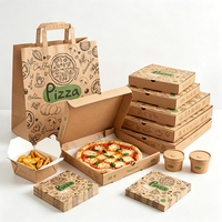 Boîte à pizza personnalisée à 3 compartiments, emballage en carton alimentaire pour mini-pizzas, boîte à emporter écologique