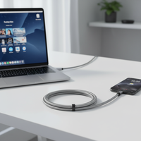 Câble de données USB Type-C MWM USB3.0 stable 5 Gbit/s en nylon tressé avec alliage d'aluminium, charge rapide 3A, conducteur en cuivre étamé, moule privé