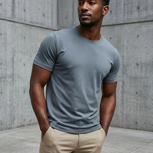 Fabricant de vêtements de sport, t-shirt en spandex personnalisé, ODM, extensible dans quatre directions, toucher doux, vêtements de sport anti-rétrécissement, t-shirt ajusté pour l'exercice - Product Image 1