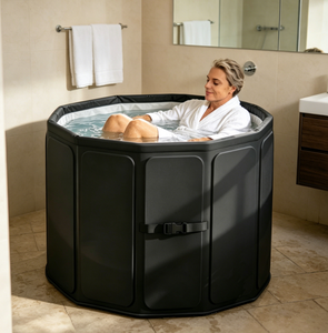 Vanace <b>Foldable</b> Round Pink Ice <b>Bath</b> Tub Customizable Size & Logo Premium Portable Design for Outdoor Spa and Home Relaxation - Product Image 1