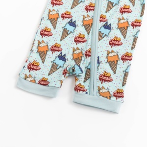 Pijama de Bebé Miozing para el Día de la Independencia, Diseño Personalizado, Color Azul Helado, Ropa de Dormir de Bambú y Rayón - Product Image 5