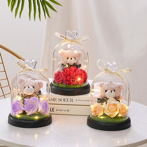Caja de Cristal Hecha a Mano con Rosas Eternas, Flor Preservada para Novio, Novia, Mamá, Regalos Románticos - Product Image 3