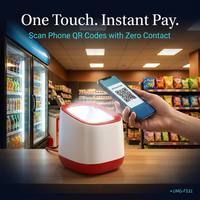 Lecteur de codes-barres omnidirectionnel de bureau 1D/2D pour écran et codes QR 360° °   Lecteur USB à détection automatique pour les paiements électroniques en magasin de proximité