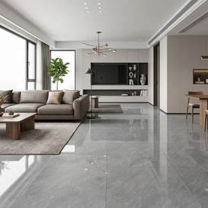 Piastrelle in Gres Porcellanato Effetto Marmo Grigio di Alta Qualità 60x60 120x120 24x24 Pollici per Pavimenti Soggiorno - Product Image 4