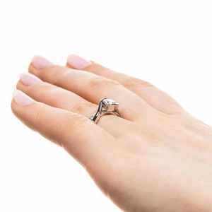 Anillo de Boda Clásico Hecho a Mano y Personalizado, Exclusivo, con Diamante Natural como Piedra Central, Oro Sólido de 14k, para Fiestas, Fabricante de Joyería Fina - Product Image 6