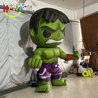 Accessoires de défilé publicité énorme héros personnage de dessin animé gonflable homme de muscle gonflable vert