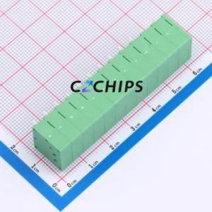 MX205R-5.0-12P-GN01-Cu-A Spring Terminal Block Through hole Component (THT),P=5mm Connector 1x12P 5mm Green Right Angle Insert - Product Image 2