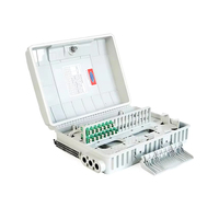 Kotak Distribusi Serat Optik FTTH 32 Core Putih IP65 PC+ABS Tahan Air untuk Luar Ruangan, Kotak Terminal Serat Optik dengan Adaptor SC dan PLC Splitter