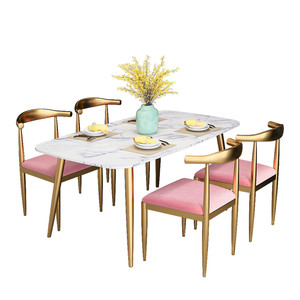 Magnifique Ensemble de Tables et Chaises de Salle à Manger en Marbre Moderne et Luxueux pour 8 Personnes et 6 Places - Product Image 2