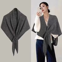 Poncho triangulaire en cachemire uni personnalisé pour femme, écharpe poncho de bureau printemps-été
